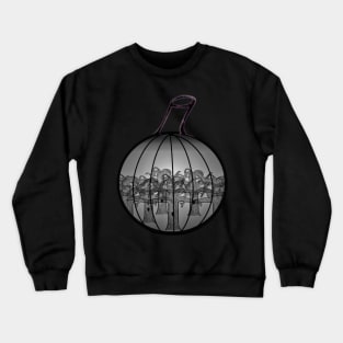 Spooky Forest Pumpkin Pattern (Black) Crewneck Sweatshirt